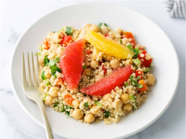 Quinoa (cooked) — weighed against Kerala matta rice — photograph