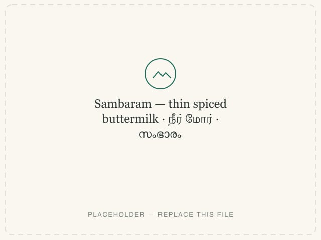 Sambaram — thin spiced buttermilk — photograph